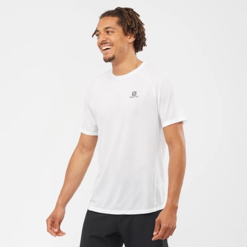 White Salomon Cross Rebel Short Sleeve Men's T-Shirts | IE BE9857